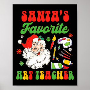 Poster Professor de Arte de Natal Pintura Papais noeis Fa