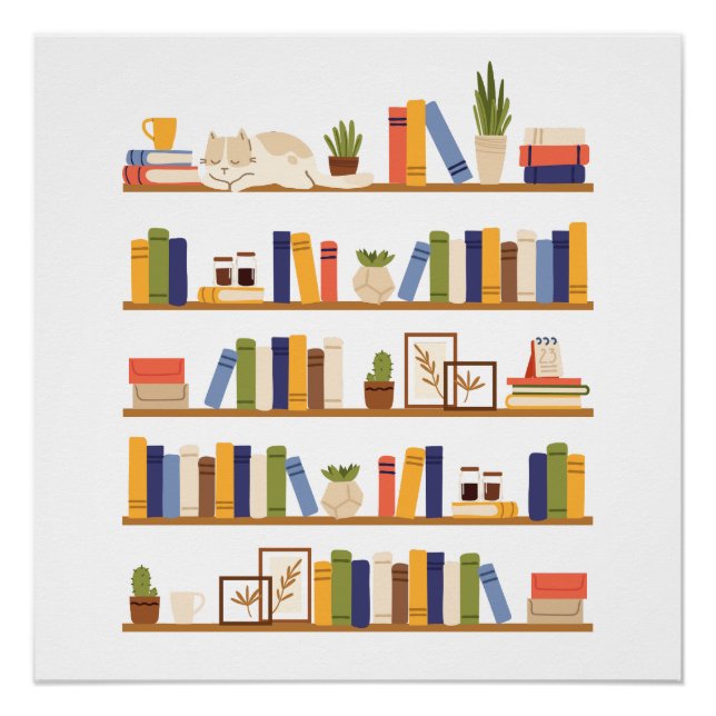 Póster Professor de Biblioteca de Biblioteca de Pastas de (Frente)