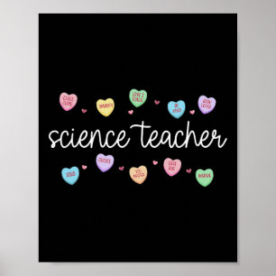 Poster Professor de Ciência de Doces em Coração Dia dos N
