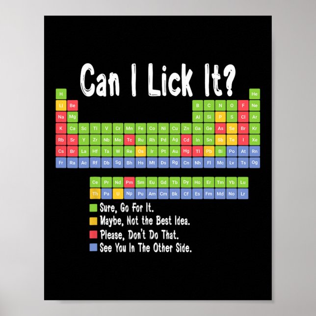 Poster Professor de Ciência Engraçado Aluno Posso Lamber  (Frente)