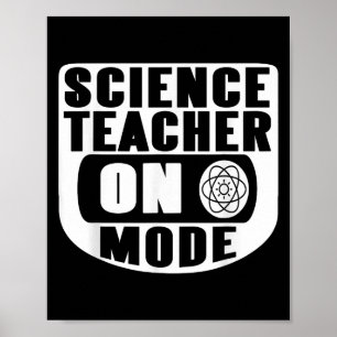 Poster Professor de Ciência Engraçado no Modo Ativado com
