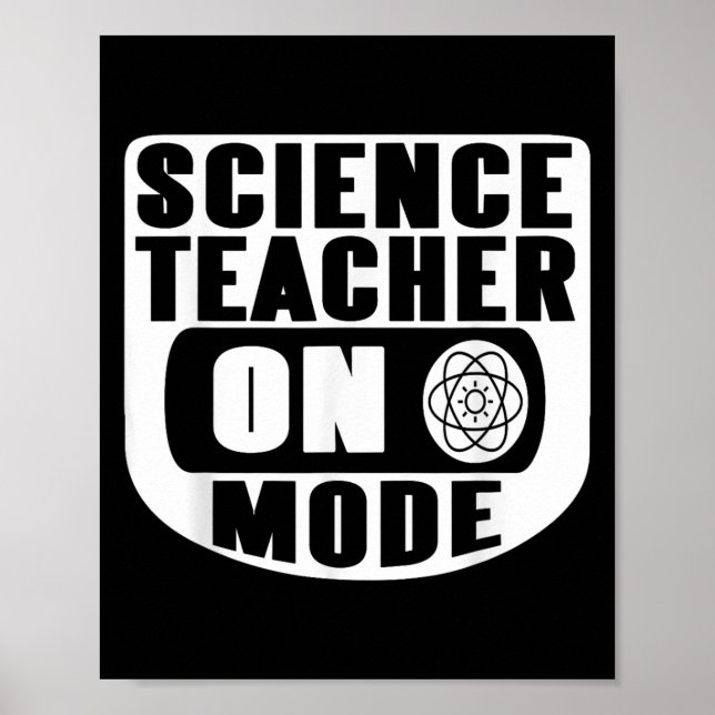Poster Professor de Ciência Engraçado no Modo Ativado com (Frente)