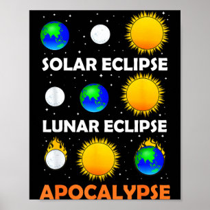 Poster Professor de Ciências Men Eclipse Solar Lunar