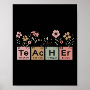 Poster Professor de Ciências Tabela Periódica Floral Para