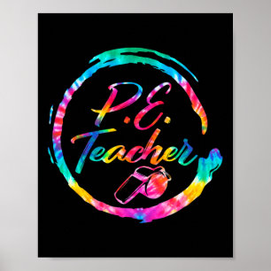 Poster Professor de Educação Física Tie Dye Equipe Pe Byc