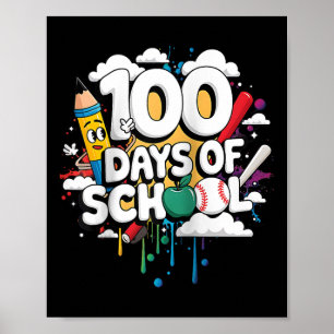Poster Professor de equipamento engraçado para 100 dias &