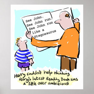 Poster Professor de Escola Primária Livro de Leitura da C