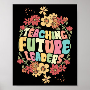 Poster Professor de Floral Ensinando Futuros Líderes de V