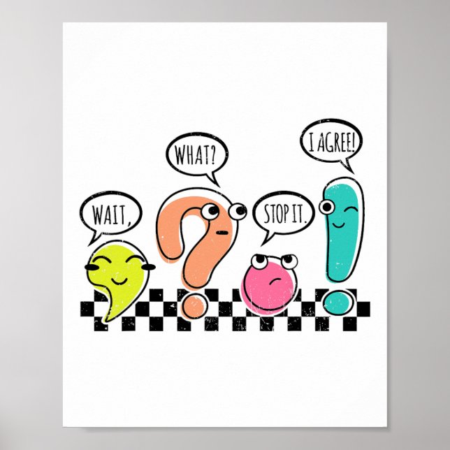 Poster Professor de Gramática Espere O Que Pare Com Isso  (Frente)