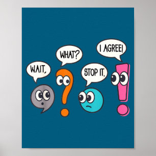 Poster Professor de gramática vida ensinando esperar o qu