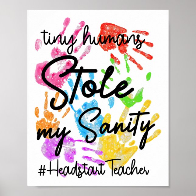 Poster Professor de Headstart Engraçado Ensina Humanos Mi (Frente)
