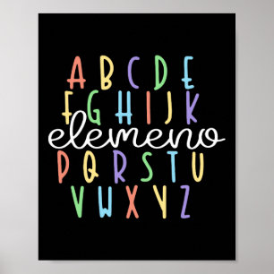 Poster Professor de Jardim de Infância Abc Elemeno Presen
