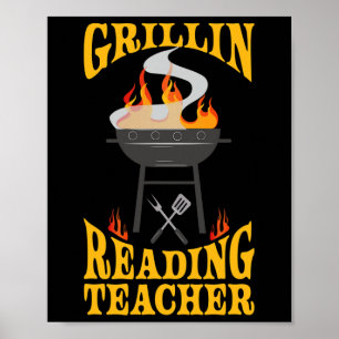 Poster Professor de Leitura Churrasco Grill Defumador E C