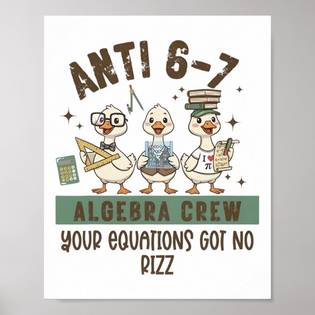Poster Professor de matemática da equipe de álgebra anti  (Frente)