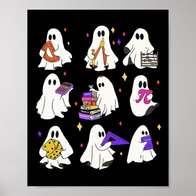 Poster Professor de Matemática das Halloween (Frente)