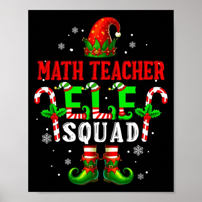 Poster Professor de matemática elfo esquadrão natal chapé (Frente)