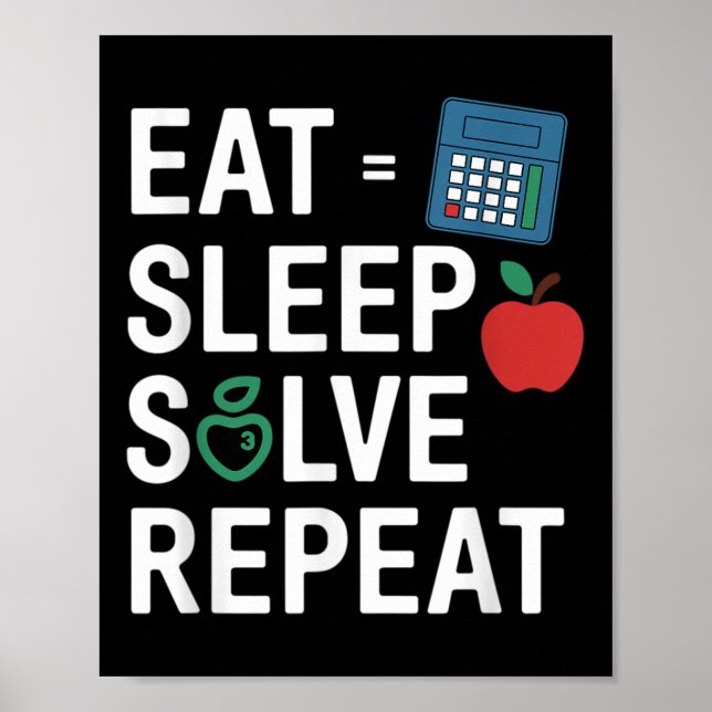 Poster Professor de Matemática Engraçado Álgebra Cl Volta (Frente)