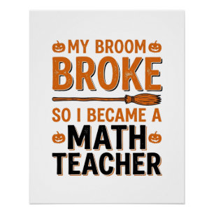 Póster Professor de Matemática Engraçado Desenho de Vasso