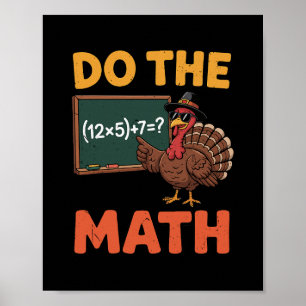 Poster Professor de Matemática Engraçado Dia de Ação de G