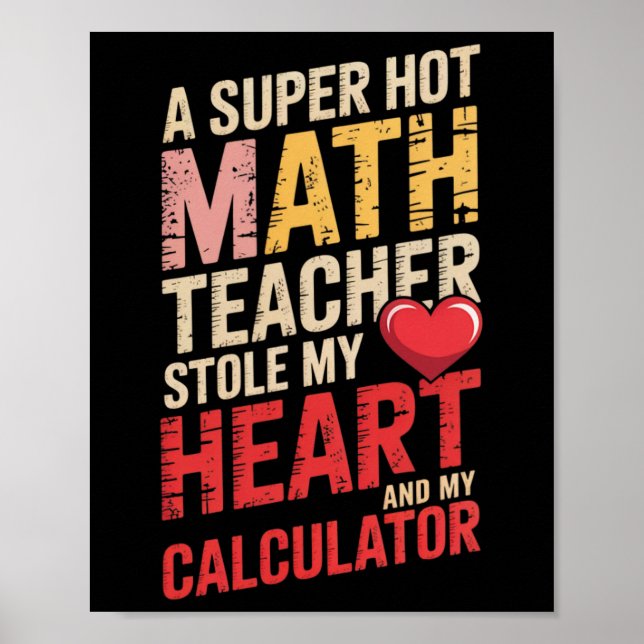 Poster Professor de Matemática Engraçado Dia dos Namorado (Frente)