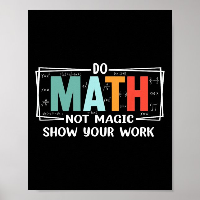 Poster Professor de Matemática Engraçado Faça Cálculos Nã (Frente)