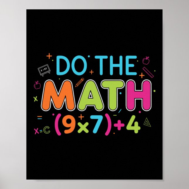 Poster Professor de matemática engraçado faz a conta 67 M (Frente)