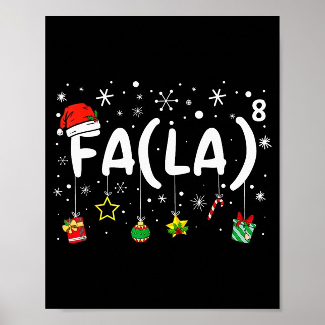 Poster Professor de matemática Fa (la)8 engraçado Natal P (Frente)