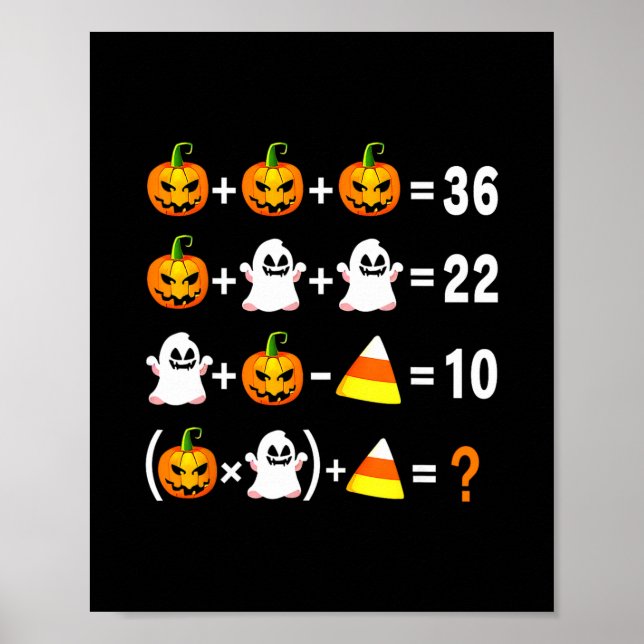 Poster Professor de Matemática Fantasma Abóbora Meme Engr (Frente)