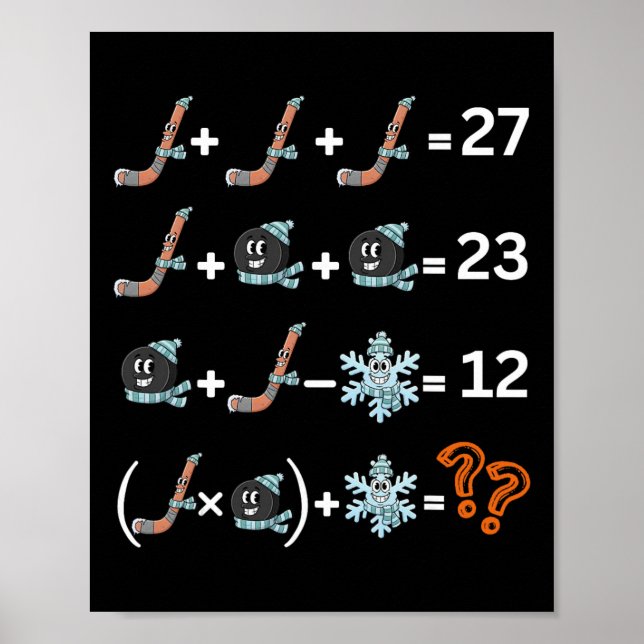 Poster Professor de Matemática Número Meme Drip de Hóquei (Frente)