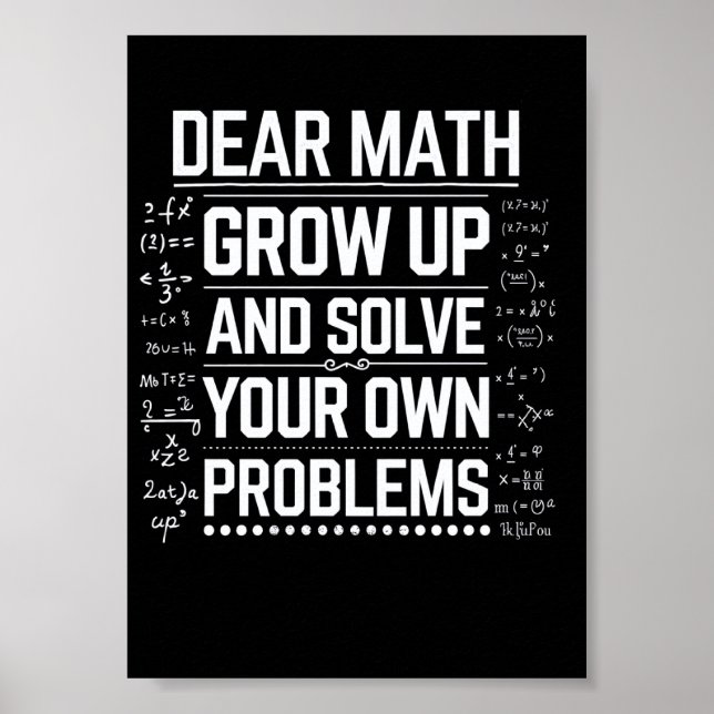 Poster Professor de Matemática Querida Matemática Cresça  (Frente)