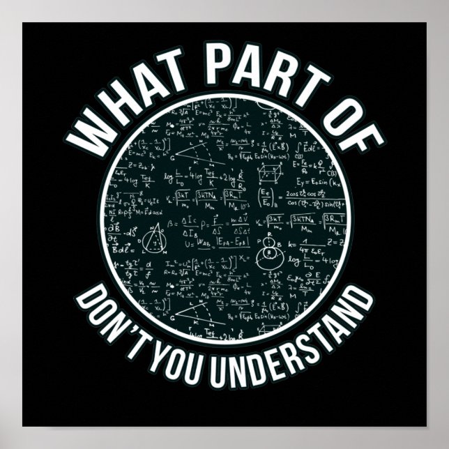 Poster Professor de Matemática Sarcasm Estudante de Matem (Frente)