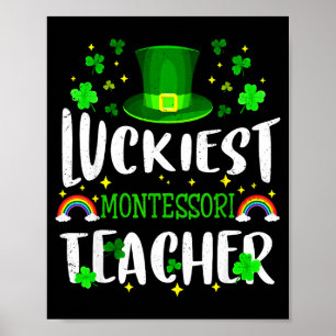 Poster Professor de montessori mais sortudo dia de st pat