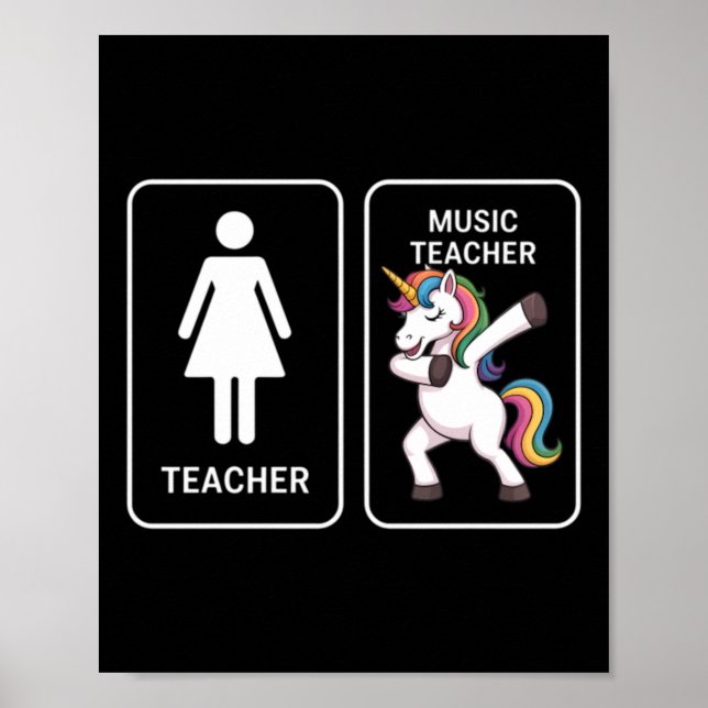 Poster Professor de Música de Unicórnio Engraçado (Frente)