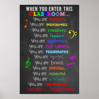 Póster Professor De Música - Quando Você Insere Estas Reg