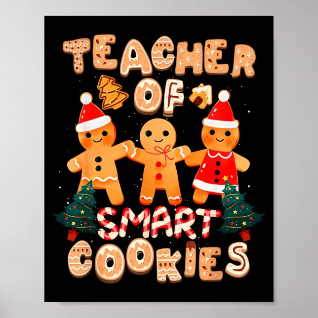 Poster Professor de Natal Biscoitos de Gengibre Fofo Dive (Frente)