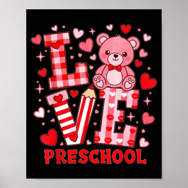 Poster Professor de Pré-Escola do Amor do Dia dos Namorad (Frente)