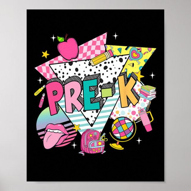 Poster Professor de Pré K Aluno Volta às Aulas Primeiro D (Frente)