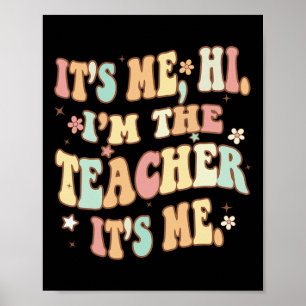 Poster Professor divertido Groovy Sou eu, sou o professor