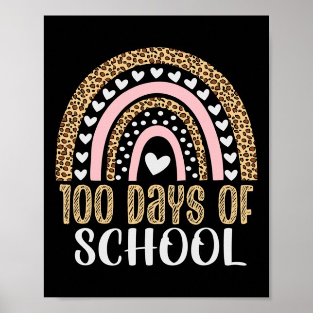 Poster Professor do 100º Dia de Escola 100 Dias Arco-íris (Frente)