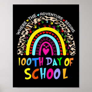 Poster Professor Do Dia 100 Dias Mais Inteligente Arco-Ír