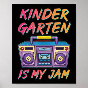 Poster Professor do jardim de infância retro anos 80 90 d