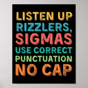 Poster Professor Engraçado de Inglês Usa Pontuação - Pres