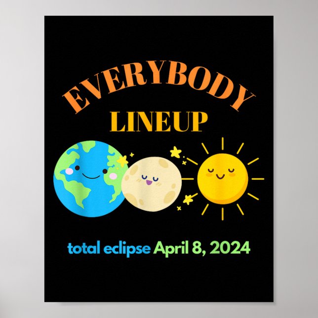 Poster Professor Engraçado Eclipse Solar 8 de Abril (Frente)