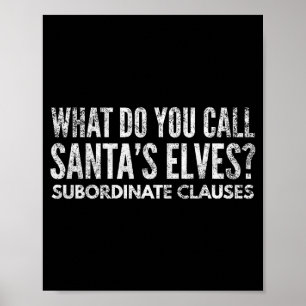 Poster Professor Engraçado Sobre Gramática e Natal 