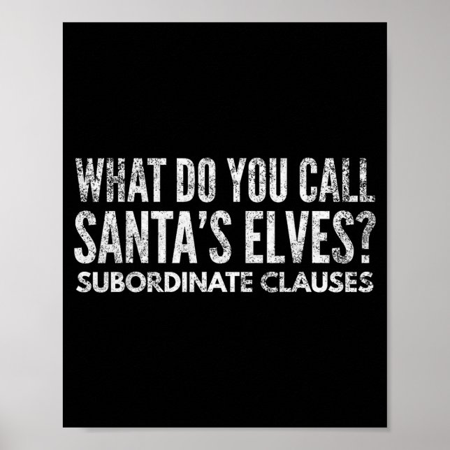 Poster Professor Engraçado Sobre Gramática e Natal  (Frente)