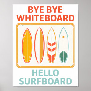 Poster Professor Engraçado Verão Surfando Surfista Férias