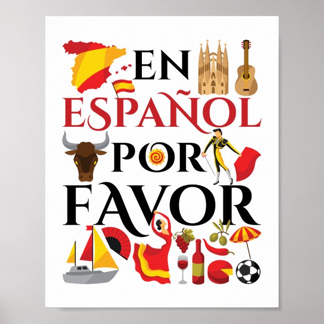 Poster Professor Espanol Por Favor (Frente)
