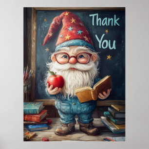 Poster Professor Gnomo - Obrigado Ilustração