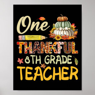 Poster Professor Grato de 8º Ano Abóbora Dia de Ação de G