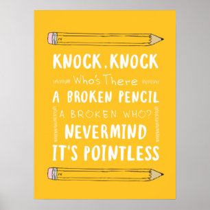 Poster Professor Knock Piadas Lápis Lápis Humor